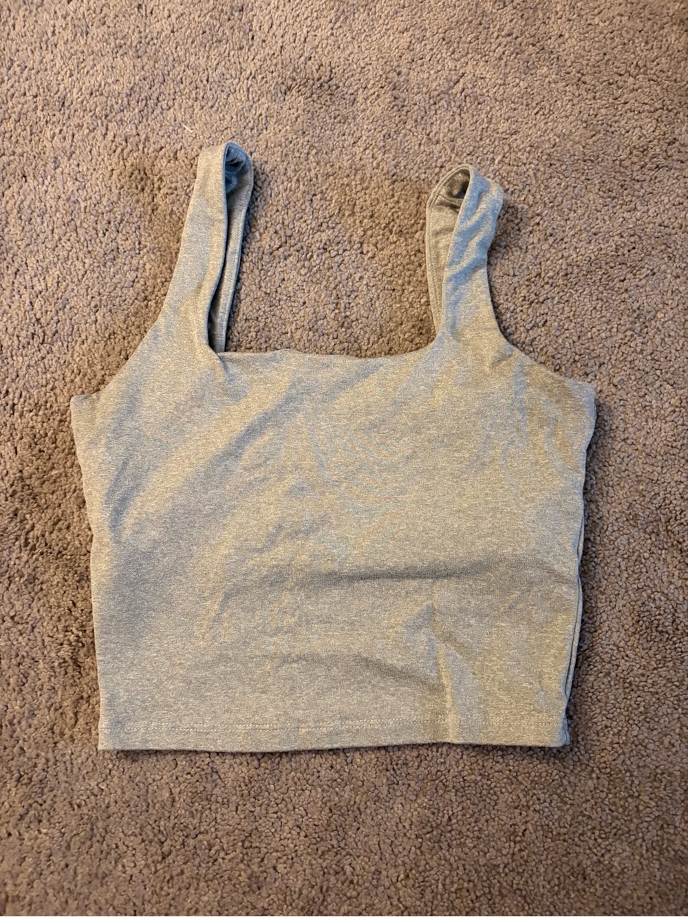 Hollister Gray Square-Neck Crop Tank